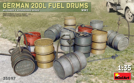 GERMAN 200 L FUEL DRUM SET WWII KIT 1:35 - Miniart - MIN35597