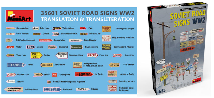 SOVIET ROAD SIGNS WW2 KIT 1:35 - Miniart - MIN35601