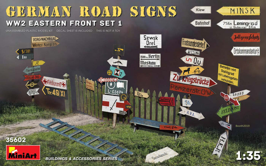 GERMAN ROAD SIGNS WW2 EASTERN FRONT SET 1 KIT 1:35 - Miniart - MIN35602