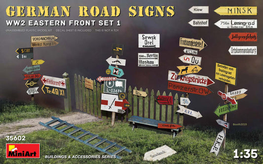 GERMAN ROAD SIGNS WW2 EASTERN FRONT SET 1 KIT 1:35 - Miniart - MIN35602