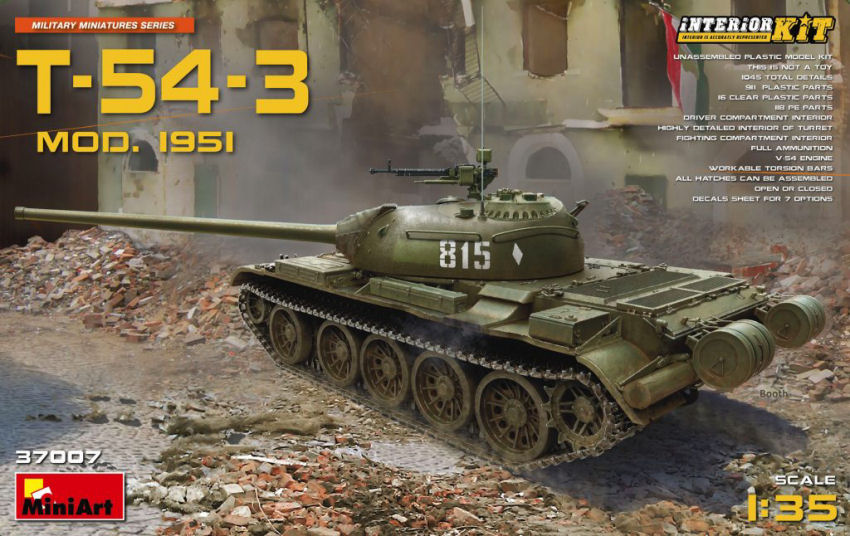 T-54-3 SOVIET MEDIUM TANK MOD.1951 KIT 1:35 - Miniart - MIN37007
