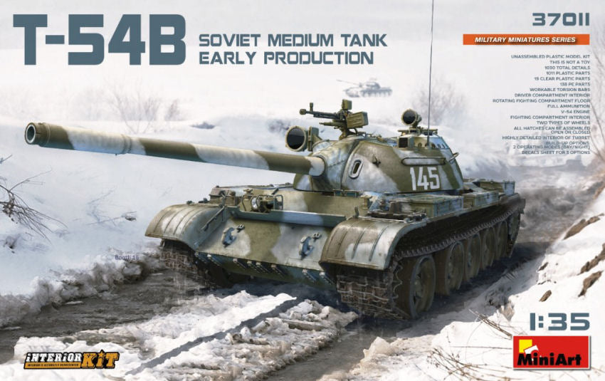 T-54B SOVIET MEDIUM TANK EARLY PRODUCTION W/INTERIOR KIT 1:35 - Miniart - MIN37011