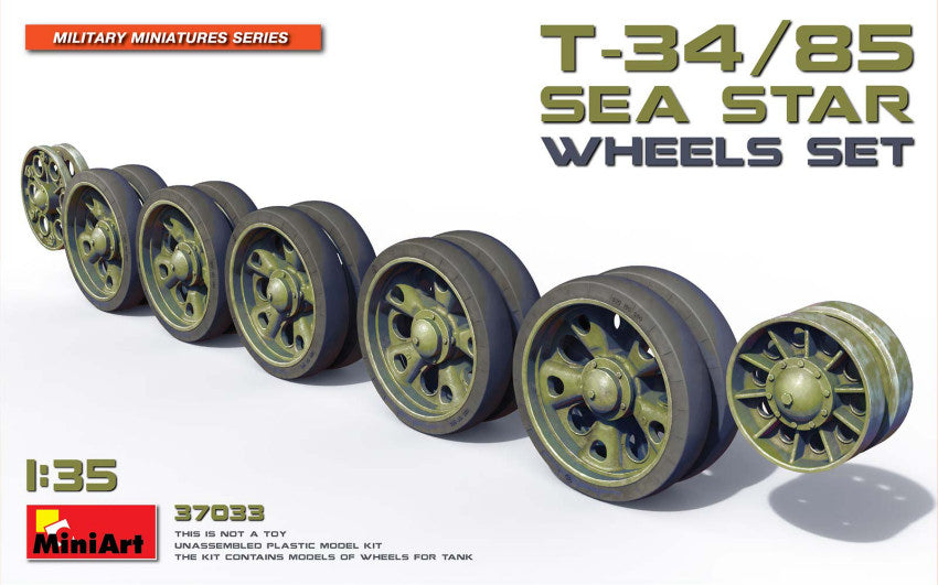T-34/85 SEA STAR WHEELS SET KIT 1:35 - Miniart - MIN37033