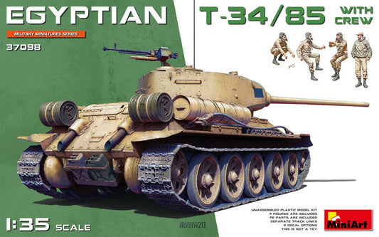 EGYPTIAN T-34/85 W/CREW KIT 1:35 - Miniart - MIN37098