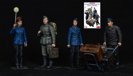 GERMAN TRAIN STATION STAFF 1930-40 KIT 1:35 - Miniart - MIN38010
