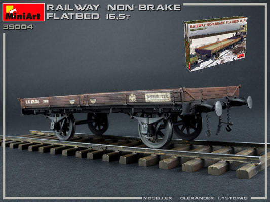 RAILWAY NON-BRAKE FLATBED 16.5 t KIT 1:35 - Miniart - MIN39004