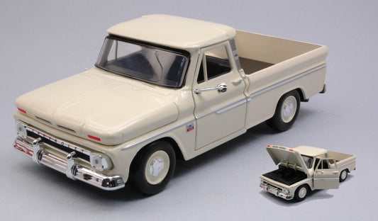 CHEVROLET C10 FLETSIDE PICK-UP 1966 CREAM 1:24 - MotorMax - MTM73355BE