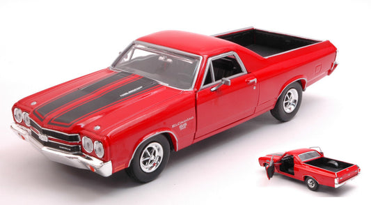 CHEVROLET EL CAMINO SS 396 1970 RED W/BLACK STRIPES 1:24 - MotorMax - MTM79347R