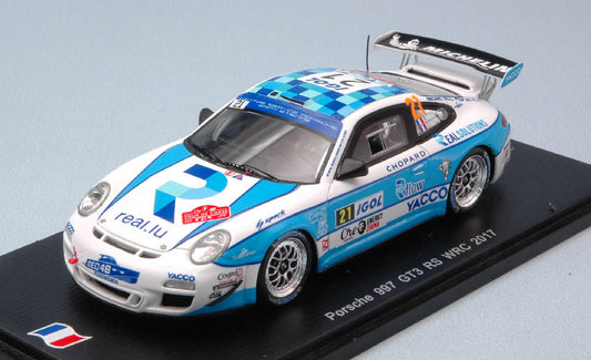 PORSCHE 997 GT3 N.21 18th T.DE CORSE WRC 2017 P.CHIAPPE-R.DUMAS 1:43 - Spark Model - SF115