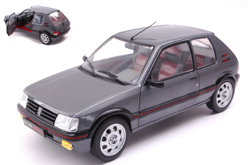 PEUGEOT 205 GTI PHASE 2 1990 GUN METAL GREY 1:18 - Solido - SL1801704