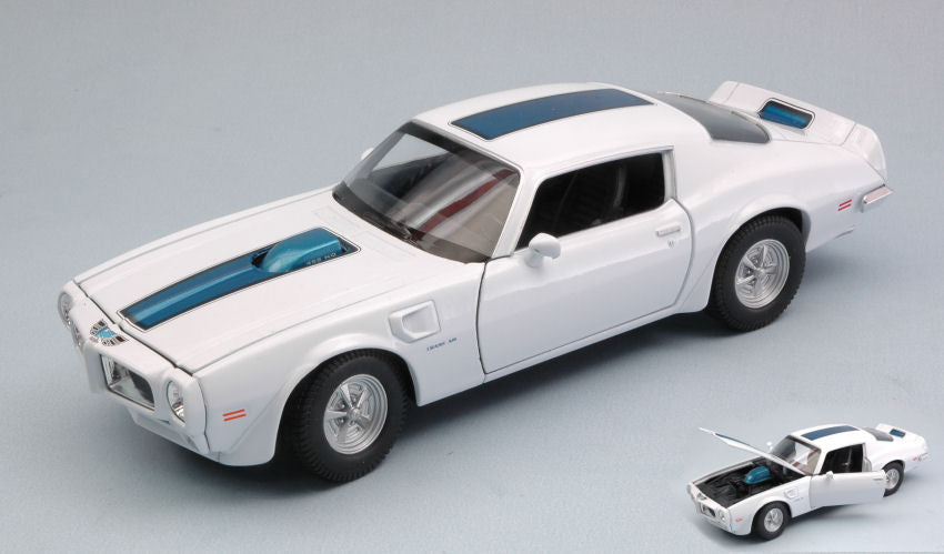PONTIAC FIREBIRD TRANS AM 1972 WHITE W/BLUE STRIPE 1:24-27 - Welly - WE24075W