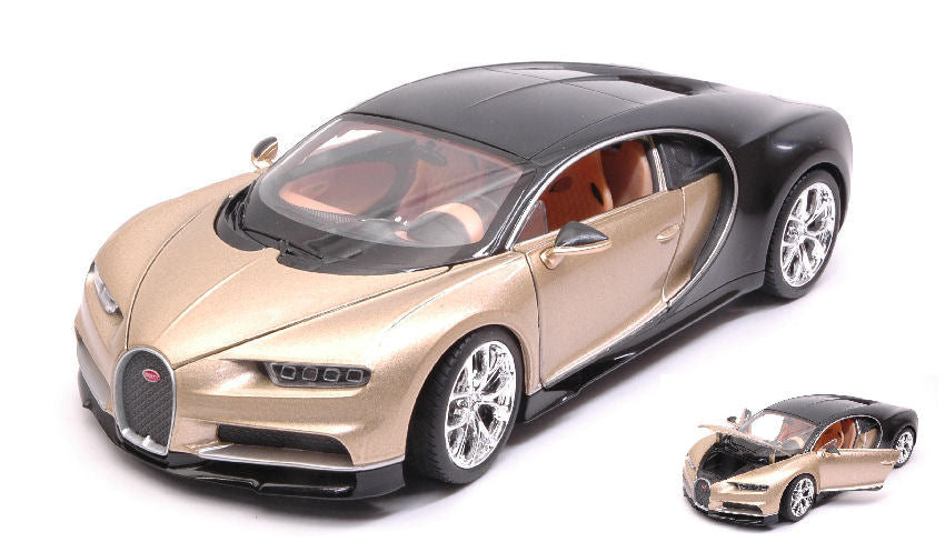 BUGATTI CHIRON GOLD BLACK 1:24-27 - Welly - WE24077G