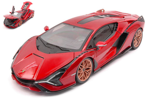 LAMBORGHINI SIAN FKP 37 2019 METALLIC RED 1:18 - Burago - BU11046R