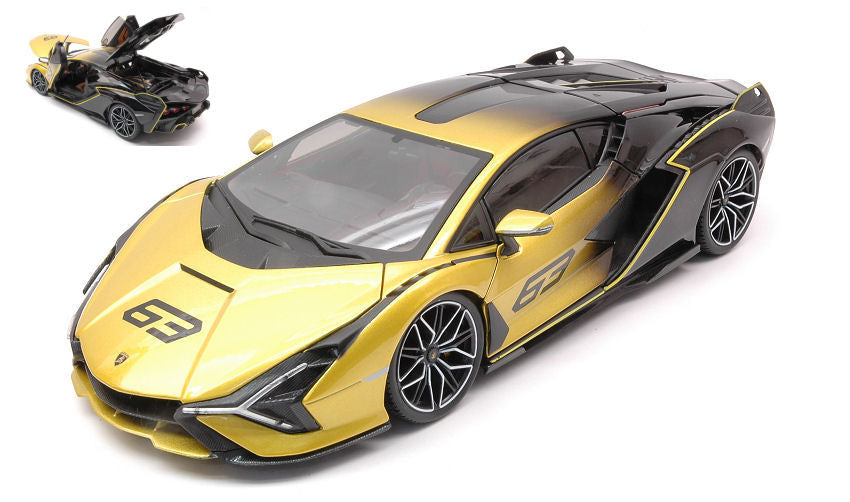 LAMBORGHINI SIAN FKP 37 N.63 YELLOW FADE COLOUR 2020 1:18 - Burago - BU11100