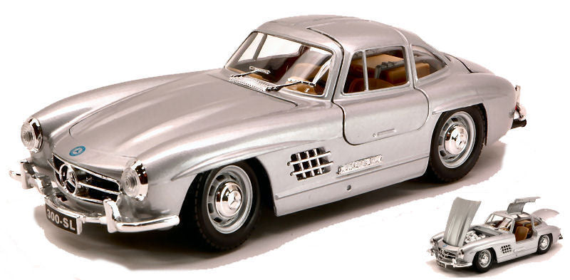 MERCEDES 300 SL 1954 SILVER 1:24 - Burago - BU22023S