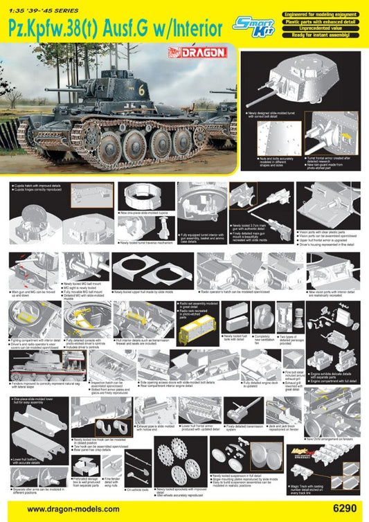 PZ.KPFW.38(t) AUSF.G W/INTERIOR KIT 1:35 - Dragon - D6290