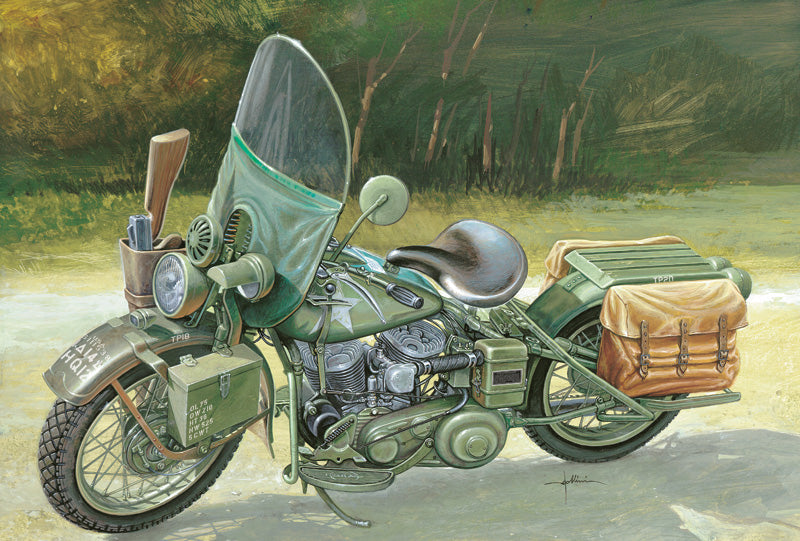 US ARMY WW II MOTORCYCLE KIT 1:9 - Italeri - IT7401