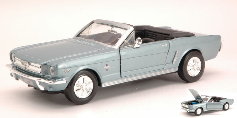 FORD MUSTANG CONVERTIBLE 1964 METALLIC LIGHT BLUE 1:24 - MotorMax - MTM73212LB