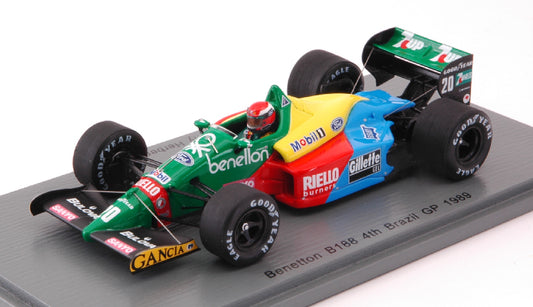 BENETTON B188 J.HERBERT 1989 N.20 4th BRAZIL GP 1:43 - Spark Model - S5203