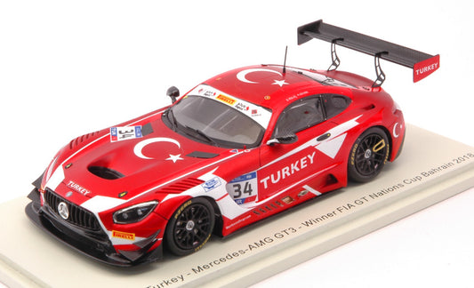 MERCEDES GT3 N.34 WINNER FIA GT BAHRAIN 2018 YOLUC-GUVEN 1:43 - Spark Model - S6300