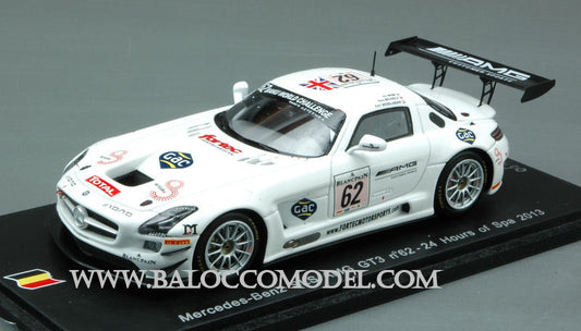 MERCEDES SLS AMG GT3 N.62 31th SPA 2013 WEBB-WENDLINGER-BRUNDLE 1:43 - Spark Model - SB048