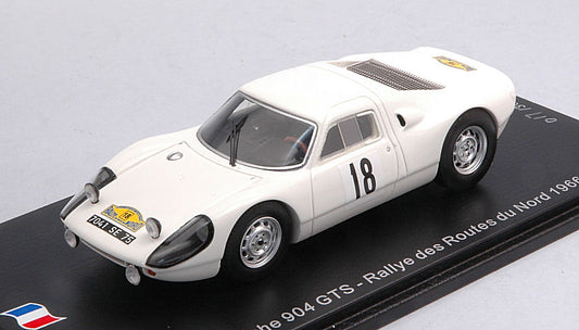 PORSCHE 904 GTS N.18 RALLY DES ROUTES DU NORD 1966 J.SCHLESSER-A.SCHLESS - Spark Model - SF166