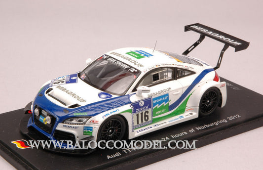 AUDI TT-RS N.116 24H NURBURGRING 2012 KOVAC-TSCHORNIA-LESTRUP-THIIM 1:43 - Spark Model - SG066