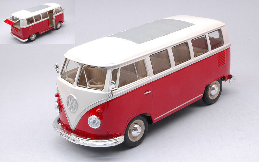 VW T1 BUS 1962 RED/WHITE 1:24 - Welly - WE1212