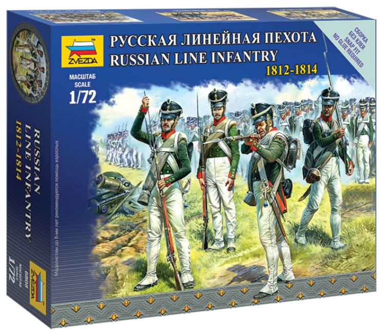 RUSSIAN LINE INFANTRY NAPOLEONIC WARS KIT 1:72 - Zvezda - Z6808
