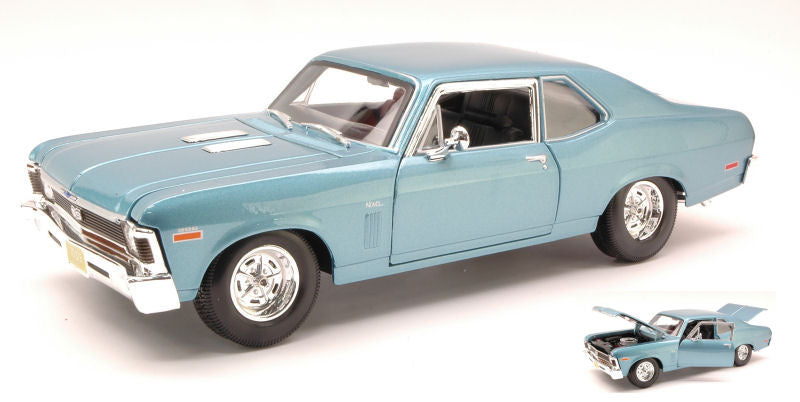 CHEVROLET NOVA SS COUPE  1970 LIGHT METALLIC BLUE 1:18 - Maisto - MI31132LB