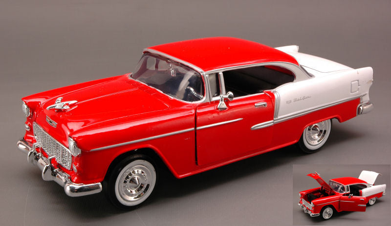 CHEVY BEL AIR 1955 RED/WHITE 1:24 - MotorMax - MTM73229RD
