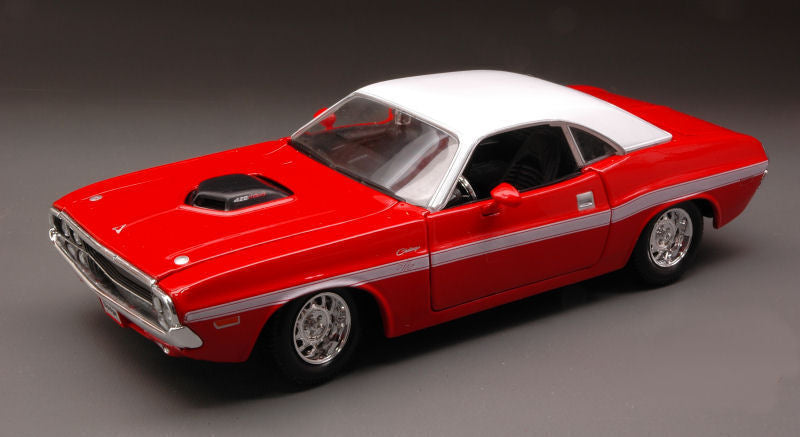 DODGE CHALLENGER R/T COUPE' 1970 RED/WHITE 1:24 - Maisto - MI31263R