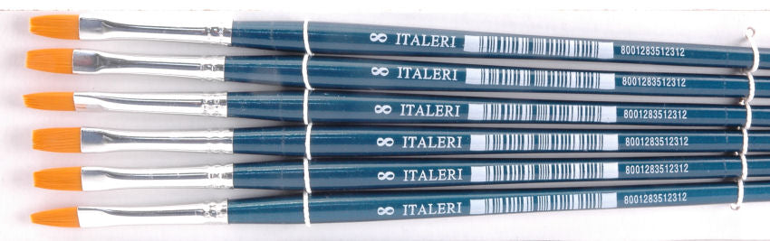 PENNELLO SINTETICO PIATTO 8 Pz.6 - Italeri - IT51231