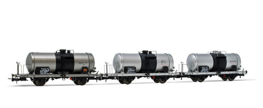 FS 3-UNIT PACK 2-AXLES TANK WAGONS BIG TANK EP.IV-V 1:87 - Rivarossi - HR6517