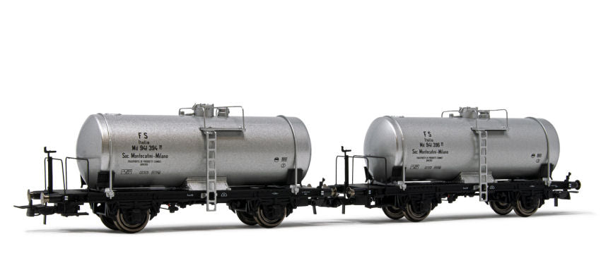 FS 2-UNIT PACK 2-AXLES WAGONS BIG TANK MONTECATINI LIVERY EP.III 1:87 - Rivarossi - HR6519