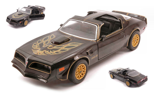 PONTIAC FIREBIRD TRANS AM STARLITE BLACK WITH GOLDEN EAGLE HOOD 1:24 - Greenlight - GREEN84036