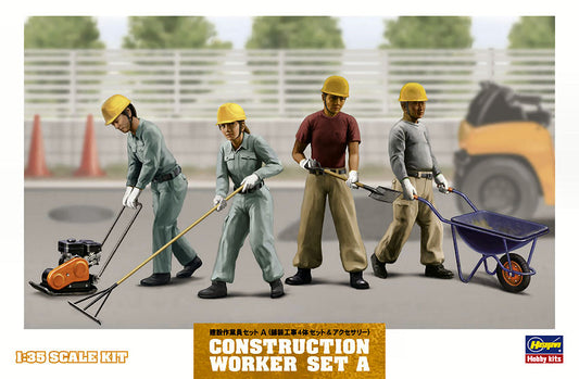 CONSTRUCTION WORKER SET A KIT 1:35 - Hasegawa - HA66003