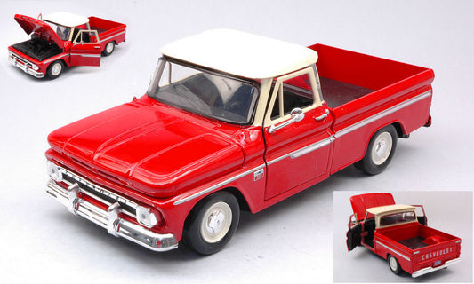CHEVROLET C10 FLETSIDE PICK-UP 1966 RED 1:24 - MotorMax - MTM73355R