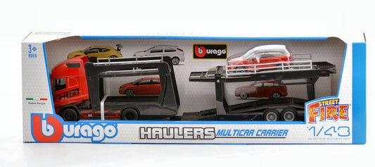 VOLVO FH16 GLOBETROTTER 750 XXL RED + LAND ROVER LRX 1:43 - Burago - BU31462