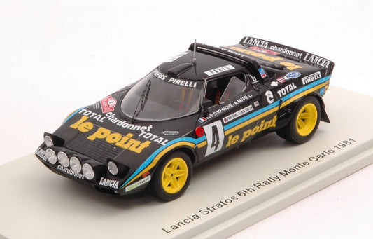 LANCIA STRATOS N.4 6th MONTE CARLO 1981 B.DARNICHE-A.MAHE' 1:43 - Spark Model - S9098