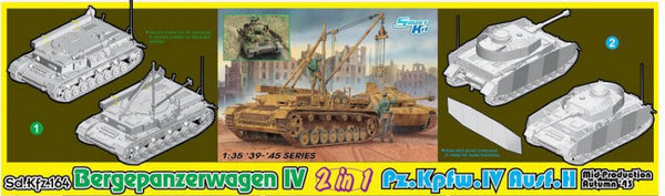 BERGEPANZERWAGEN IV / Pz.Kpfw.IV Ausf.H 2 in 1 KIT 1:35 - Dragon - D69 ...