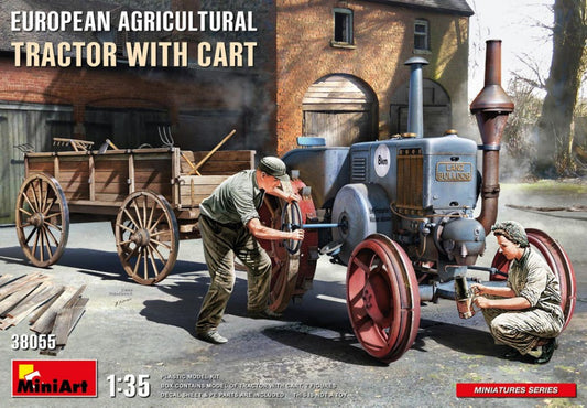 EUROPEAN AGRICULTURAL TRACTOR WITH CART KIT 1:35 - Miniart - MIN38055