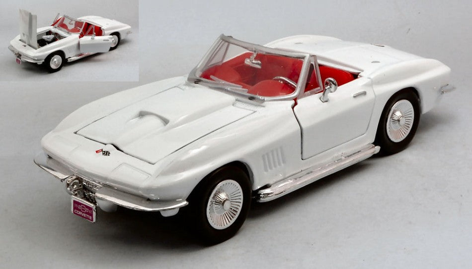 CHEVROLET CORVETTE CONVERTIBLE 1967 WHITE 1:24 - MotorMax - MTM73224W