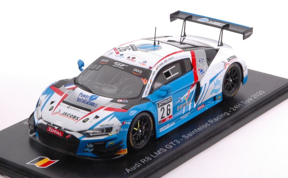 AUDI R8 GT3 N.26 24 H SPA 2020 PAQUE-PAISSE-CRESP-PALETTE 1:43 - Spark Model - SB409