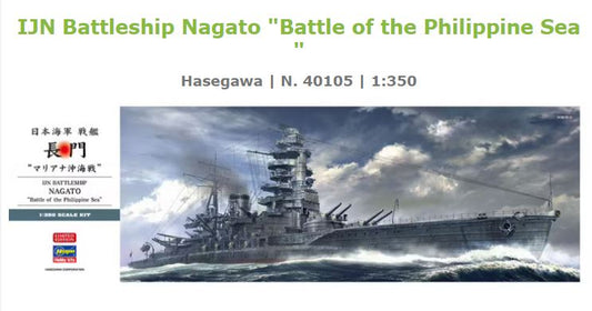 IJN BATTLESHIP NAGATO BATTLE OF PHILIPPINE SEA KIT 1:350 - Hasegawa - HA40105