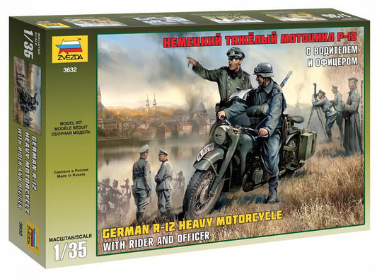 GERMAN WWII MOTORCYCLE R 12 KIT 1:35 - Zvezda - Z3632