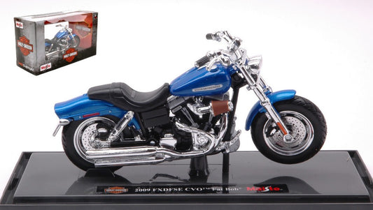 HARLEY DAVIDSON FXDFSE CVO FAT BOB 2009 BLUE 1:18 - Maisto - MI21905B