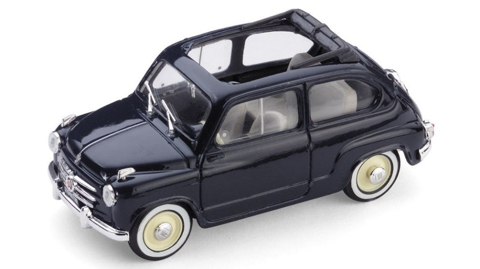 FIAT 600 CONVERTIBILE APERTA 1956 BLEU SCURO 1:43 - Brumm - BM0248-06