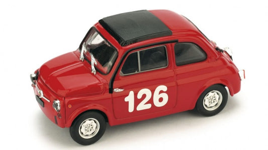 FIAT 595 ABARTH N.126 1st PREMIO CAMPAGNANO VALLELUNGA 1965 R.PINTO 1:43 - Brumm - BM0480