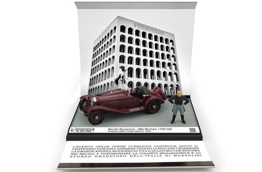 ALFA ROMEO 1750 GS BENITO MUSSOLINI EUR PALAZZO DELLA CIVILTA' 1940 1:43 - Brumm - BMAS37C